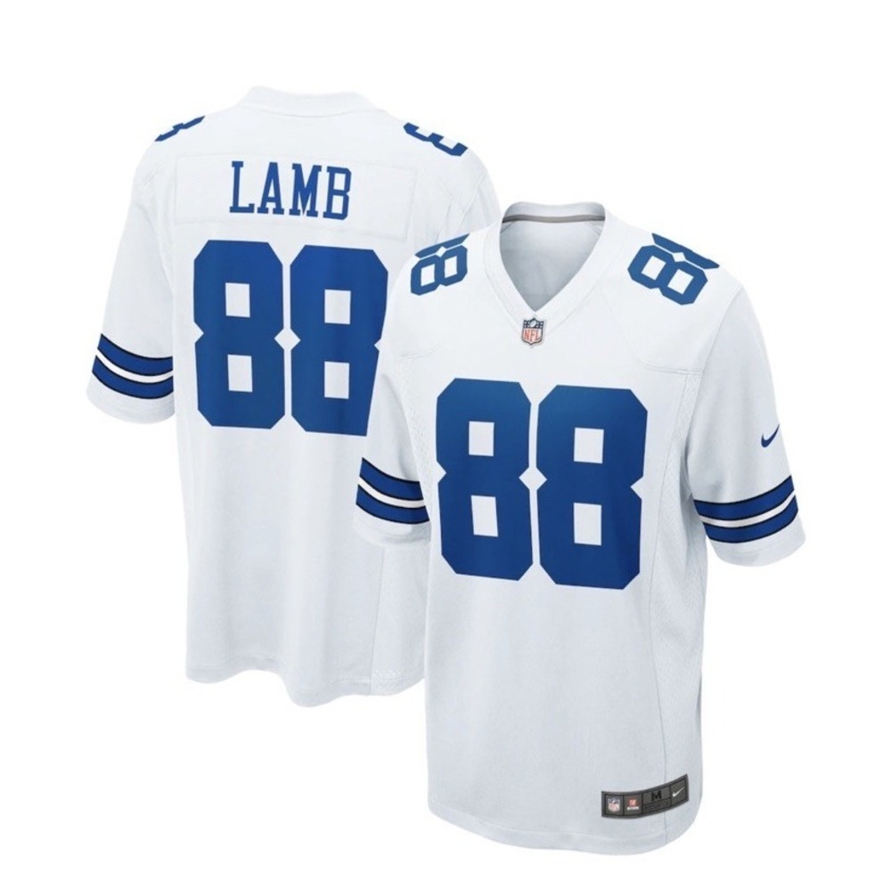 NWT Nike Dallas Cowboys CeeDee Lamb #88 White Game Team Jersey Men's M